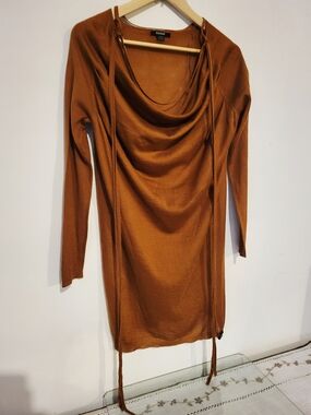 RUDSAK Cinnamon/Rust, Cowl Neck, Sweater Dress